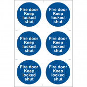 Fire Door Keep Locked' Mandatory Sign (Pack of 6)