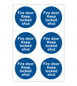 Fire Door Keep Locked' Mandatory Sign (Pack of 6)