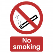 'No Smoking' Prohibition Sign, 200 x 300mm