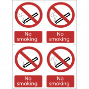 No Smoking' Prohibition Sign (Pack of 4)