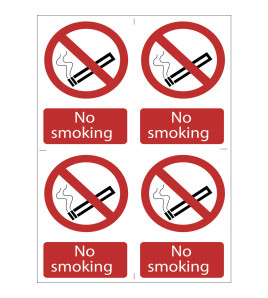 No Smoking' Prohibition Sign (Pack of 4)