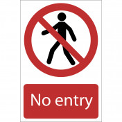 No Entry' Prohibition Sign, 200 x 300mm