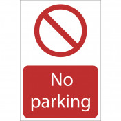 No Parking' Prohibition Sign, 200 x 300mm