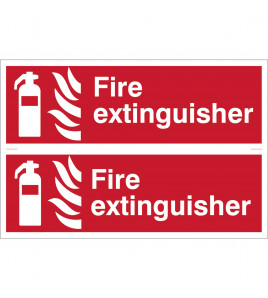 Fire Extinguisher' Fire Equipment Sign (Pack of 2)