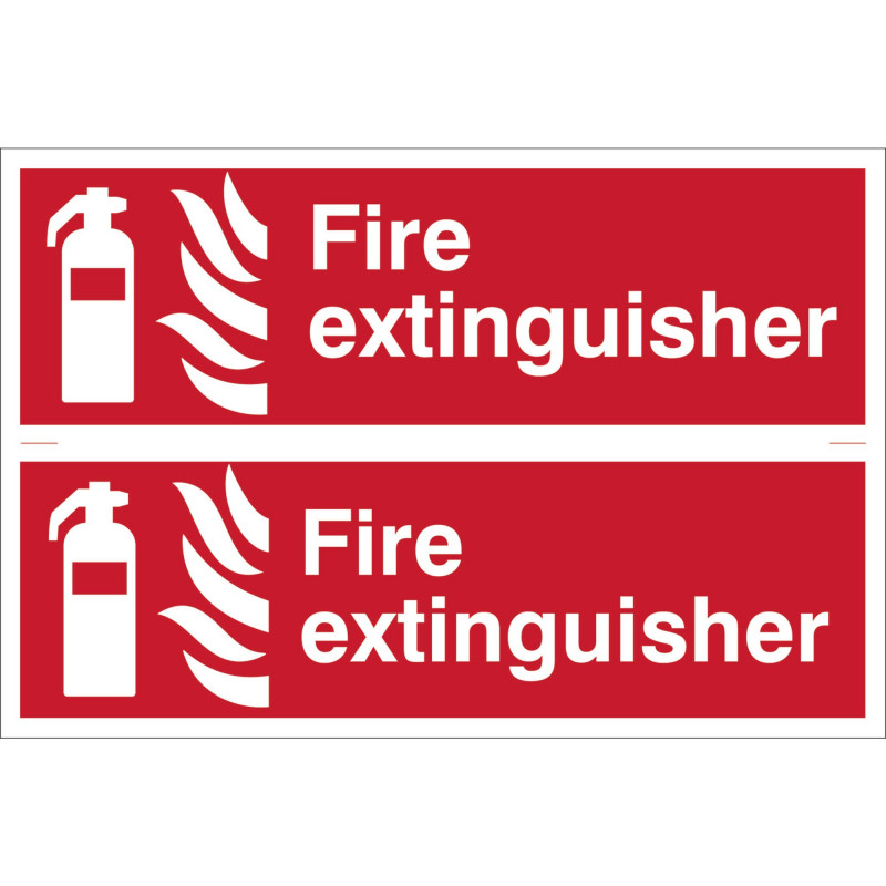 Fire Extinguisher' Fire Equipment Sign (Pack of 2)