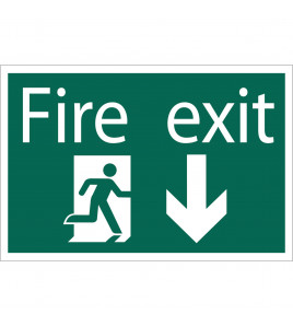 Fire Exit Arrow Down' Safety Sign