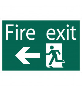 Fire Exit Arrow Left' Safety Sign