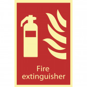 Glow In The Dark 'Fire Extinguisher' Fire Equipment Sign - Discontinued