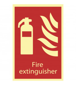 Glow In The Dark 'Fire Extinguisher' Fire Equipment Sign - Discontinued
