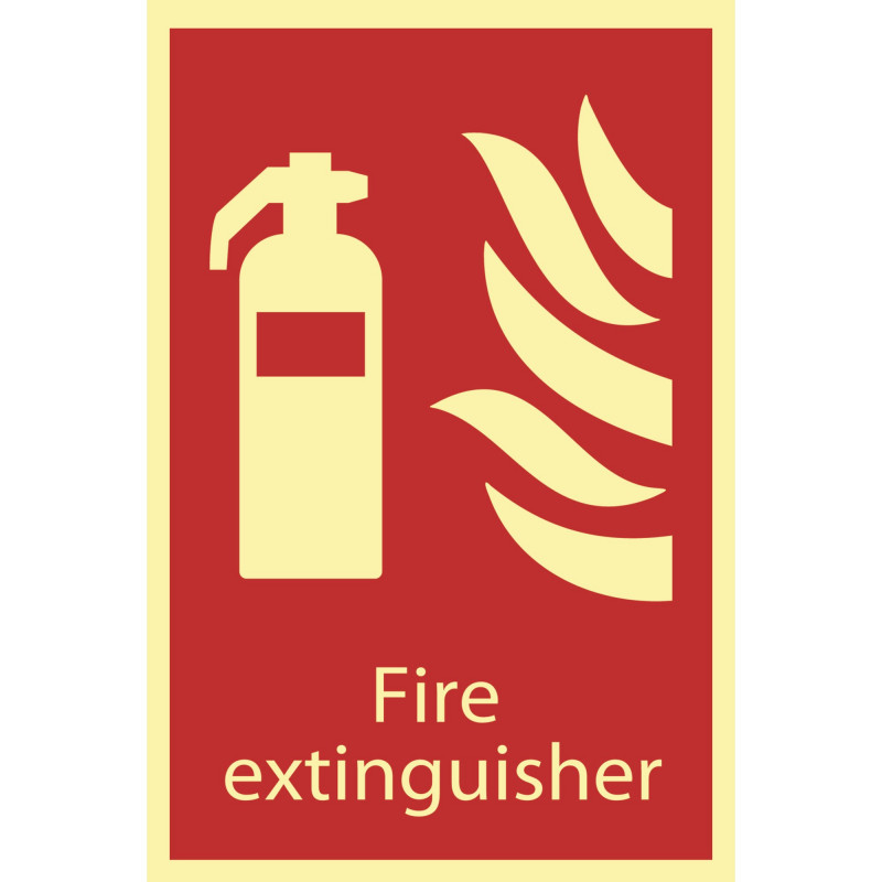 Glow In The Dark 'Fire Extinguisher' Fire Equipment Sign - Discontinued