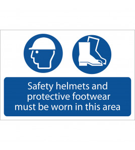 Safety Helmets And Protective Footwear Must Be Worn