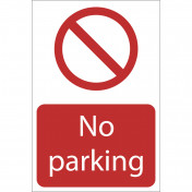 'No Parking' Prohibition Sign, 400 x 600mm