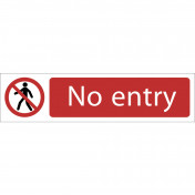 No Entry' Prohibition Sign, 200 x 50mm - Discontinued