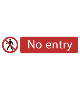 No Entry' Prohibition Sign, 200 x 50mm - Discontinued