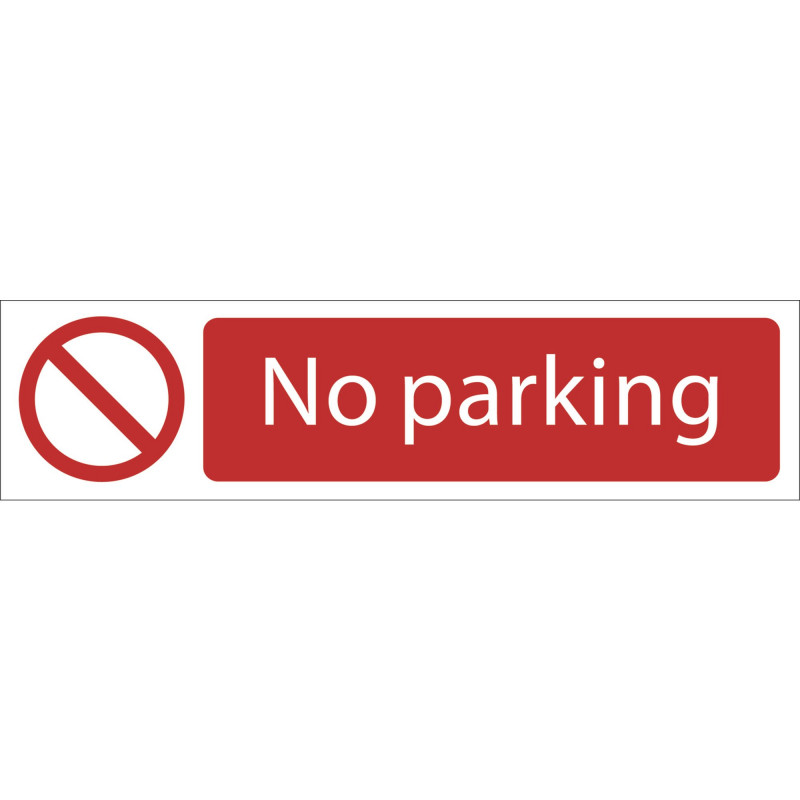 No Parking' Prohibition Sign, 200 x 50mm - Discontinued