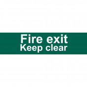 Fire Exit Keep Clear' Safety Sign, 200 x 50mm