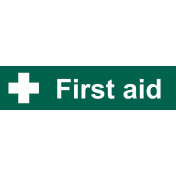'First Aid' Safety Sign, 200 x 50mm - Discontinued