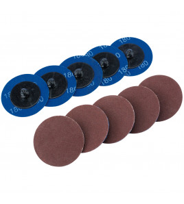 Aluminium Oxide Sanding Discs, 50mm, 180 Grit (Pack of 10)