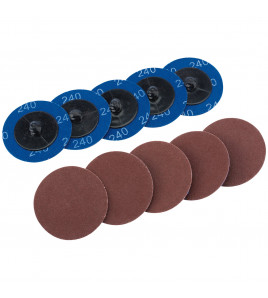 Aluminium Oxide Sanding Discs, 50mm, 240 Grit (Pack of 10)