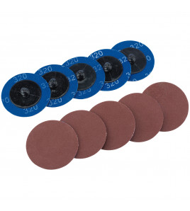Aluminium Oxide Sanding Discs, 50mm, 320 Grit (Pack of 10)