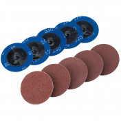 Assorted Aluminium Oxide Sanding Discs, 50mm (Pack of 10)