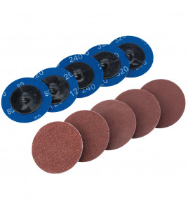 Assorted Aluminium Oxide Sanding Discs, 50mm (Pack of 10)