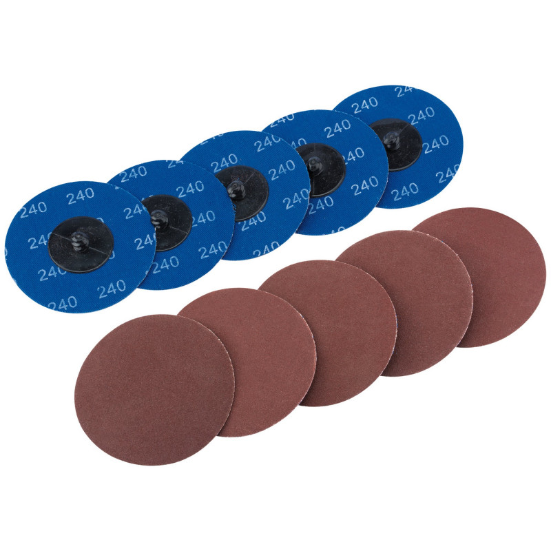 Aluminium Oxide Sanding Discs, 75mm, 240 Grit (Pack of 10)
