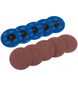Aluminium Oxide Sanding Discs, 75mm, 320 Grit (Pack of 10)