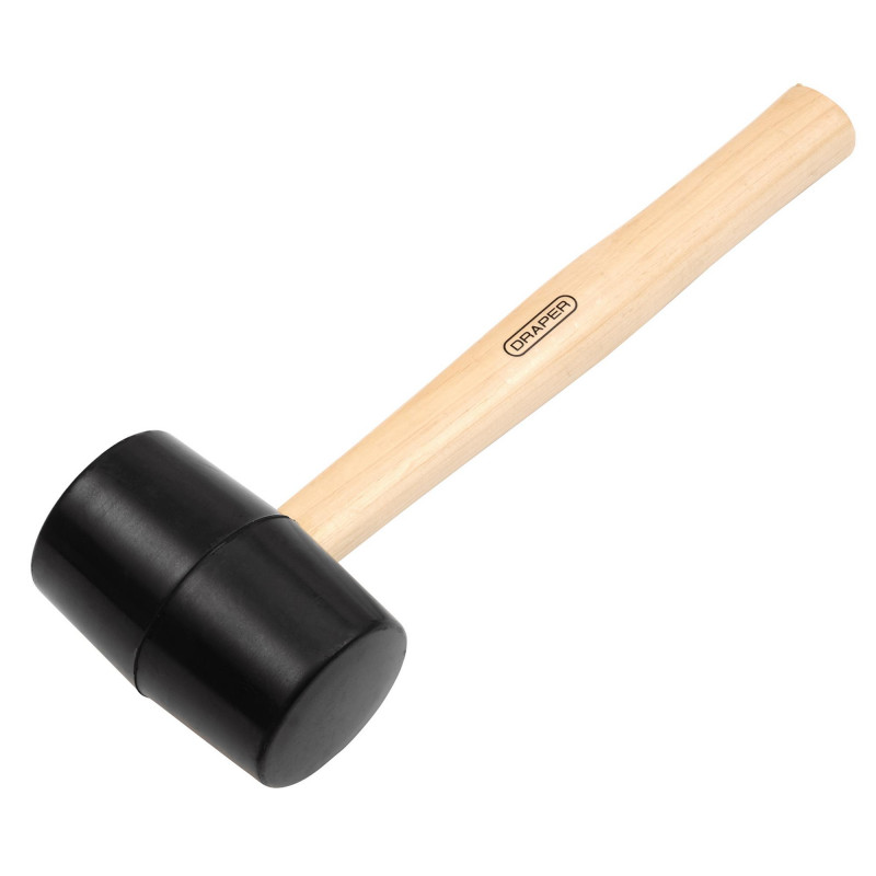 Hardwood Shaft Rubber Mallet, 620g/22oz