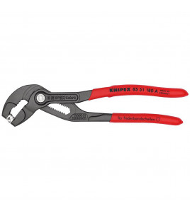 KNIPEX 85 51 180 A SB Spring Hose Clamp Pliers with non-slip plastic coating grey atramentized, 180mm