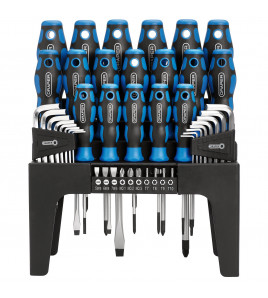Soft Grip Screwdriver, Hex. Key and Bit Set (44 Piece)