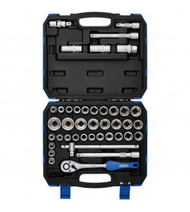 Combined MM/AF Socket Set, 1/2 Sq. Dr. (41 Piece)