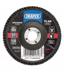 Zirconium Oxide Flap Disc, 100 x 16mm, 60 Grit