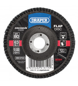 Zirconium Oxide Flap Disc, 100 x 16mm, 80 Grit