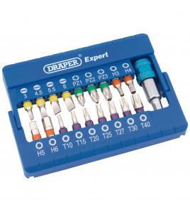 Draper Expert Coloured Screwdriver Bit Set (19 Piece)