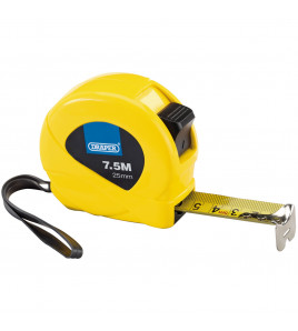 Measuring Tapes, 7.5m/25ft x 25mm, 3 Colours (Dispenser of 12)