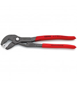 KNIPEX 85 51 250 C SB Hose Clamp Pliers for Click clamps with non-slip plastic coating grey atramentized, 250mm