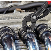 KNIPEX 85 51 250 C SB Hose Clamp Pliers for Click clamps with non-slip plastic coating grey atramentized, 250mm