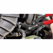 KNIPEX 85 51 250 C SB Hose Clamp Pliers for Click clamps with non-slip plastic coating grey atramentized, 250mm