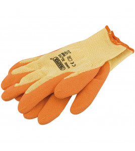 Heavy Duty Latex Coated Work Gloves, Extra Large, Orange