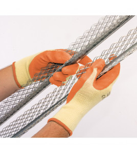 Heavy Duty Latex Coated Work Gloves, Extra Large, Orange