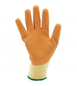 Heavy Duty Latex Coated Work Gloves, Large, Orange
