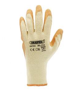 Heavy Duty Latex Coated Work Gloves, Extra Large, Orange (Pack of 10)