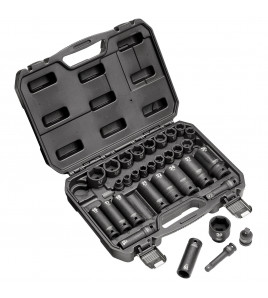 Draper Impact Socket Set, 3/8 & 1/2 Sq. Dr. (32 Piece)