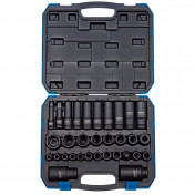 Draper Impact Socket Set, 3/8 & 1/2 Sq. Dr. (32 Piece)