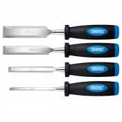 Soft Grip Bevel Edge Wood Chisel Set (4 Piece)