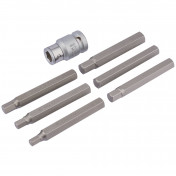 Hexagon Bit Set and Holder, 1/2 Sq. Dr., 6 - 12mm (7 Piece)