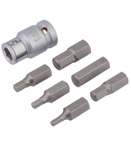 Draper Expert Metric Hexagon Bit Set, 1/2 Sq. Dr. (7 Piece)