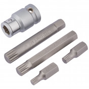 Spline Bit Set, 1/2 Sq. Dr. (5 Piece)