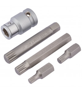 Draper Expert Spline Bit Set, 1/2 Sq. Dr. (5 Piece)